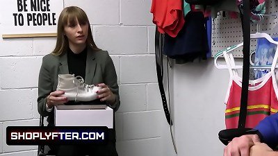 luxurious huge boobed Store Associate Lets The Security Guard open up Her succulent snatch To Avoid excellent