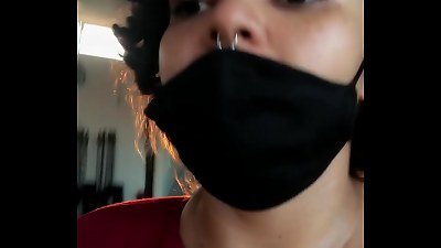 Gym cutie nearly got caught while demonstrating her giant melons in the middle of the exercise