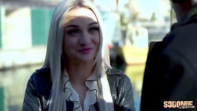 Nathalie, a handsome blonde, gets her booty demolished