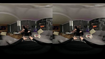 Halloween threesome with Her hottest mate and a Vampire