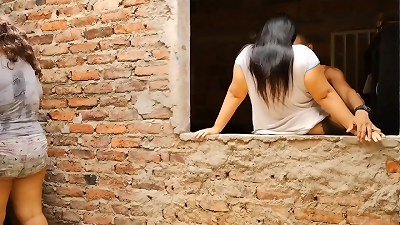 deviant stepfather nails his stepdaughter's ass while his wife does the laundry