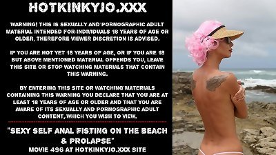 magnificent self rectal going knuckle deep on the beach & prolapse