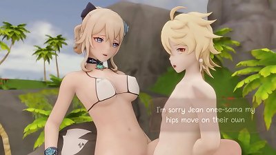 molten and wet vacation with Jean (Genshin Impacto) - animation