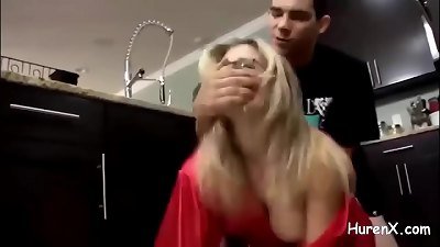seduced and fuck my kinky stepmom in the kitchen