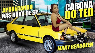 Pedestrians on the streets blow Mary RedQueen's phat hooters on Ted's ride