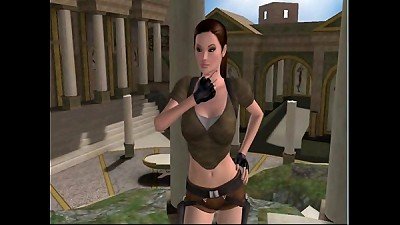 Lara Croft torn up by a devil at 3dSexVilla2