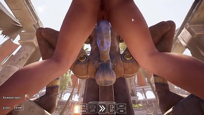 Lara pleasures a hefty statue's man meat in the arena 3d hentai Game
