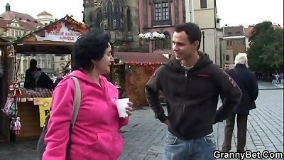 elder tourist is picked up and poked on floor