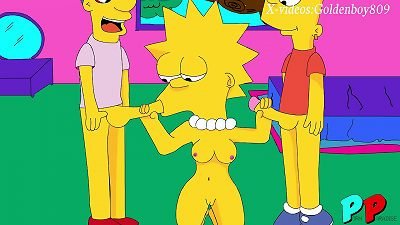 Lisa Simpson sucks Bart and Milhouse