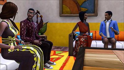 Indian family group bang-out mom son daddy and daughter