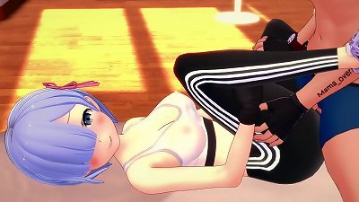 Rem wanted to rest after exercising, but ends up tearing up (hentai) (re zero)