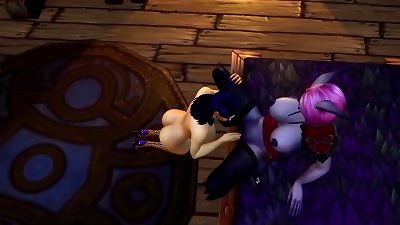 Fingering, going knuckle deep and extraordinary faux-cock | Warcraft porn Parody