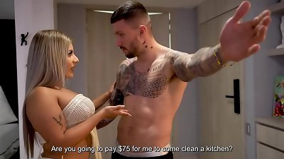 18 year older Colombian sister nails her step brother's cuckold while her parents are away! Naty Delgado & Rauls pleasure button