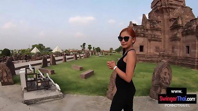 Thai teenage fledgling girlfriend sightseeing and sex once back in the motel