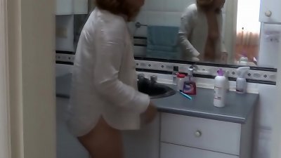 handsome 58-year-old brazilian mummy demonstrates off in front of her stepson to turn him on and make him drill her