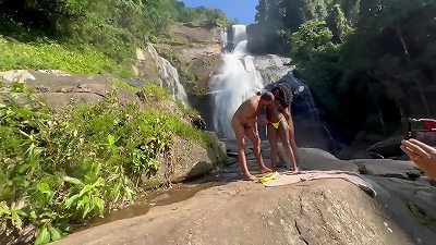 behind-the-scenes inexperienced video with the 18-year-old dark-hued lady taking part in the waterfall outdoors (COMPLETE ON red AND CHER)
