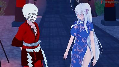 Rias Gremory kimono sex at the festival | HSDXD NTR madness E9 | full vid on Sheer & PTRN: Fantasyking3