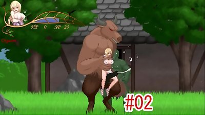 HGame-UnHolY DisAsTeR Water Priestess-2~The bull in the forest has a thick dick, but he only paws the miko's honeypot with it