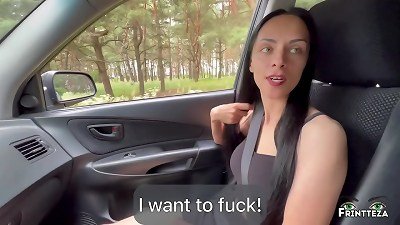 StepSister fuck and deepthroat in the Car. Throatpie Public